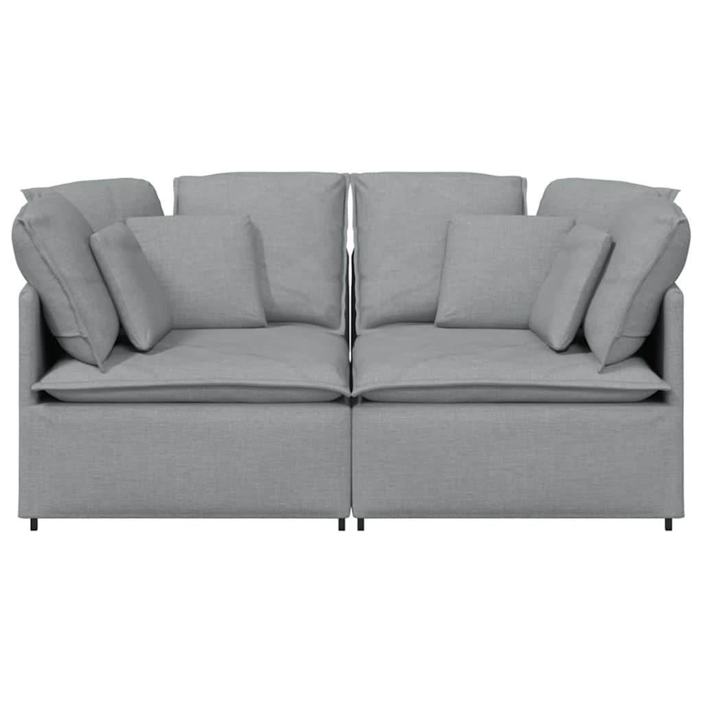 Canapé modulable avec coussins en tissu gris clair - XIOS