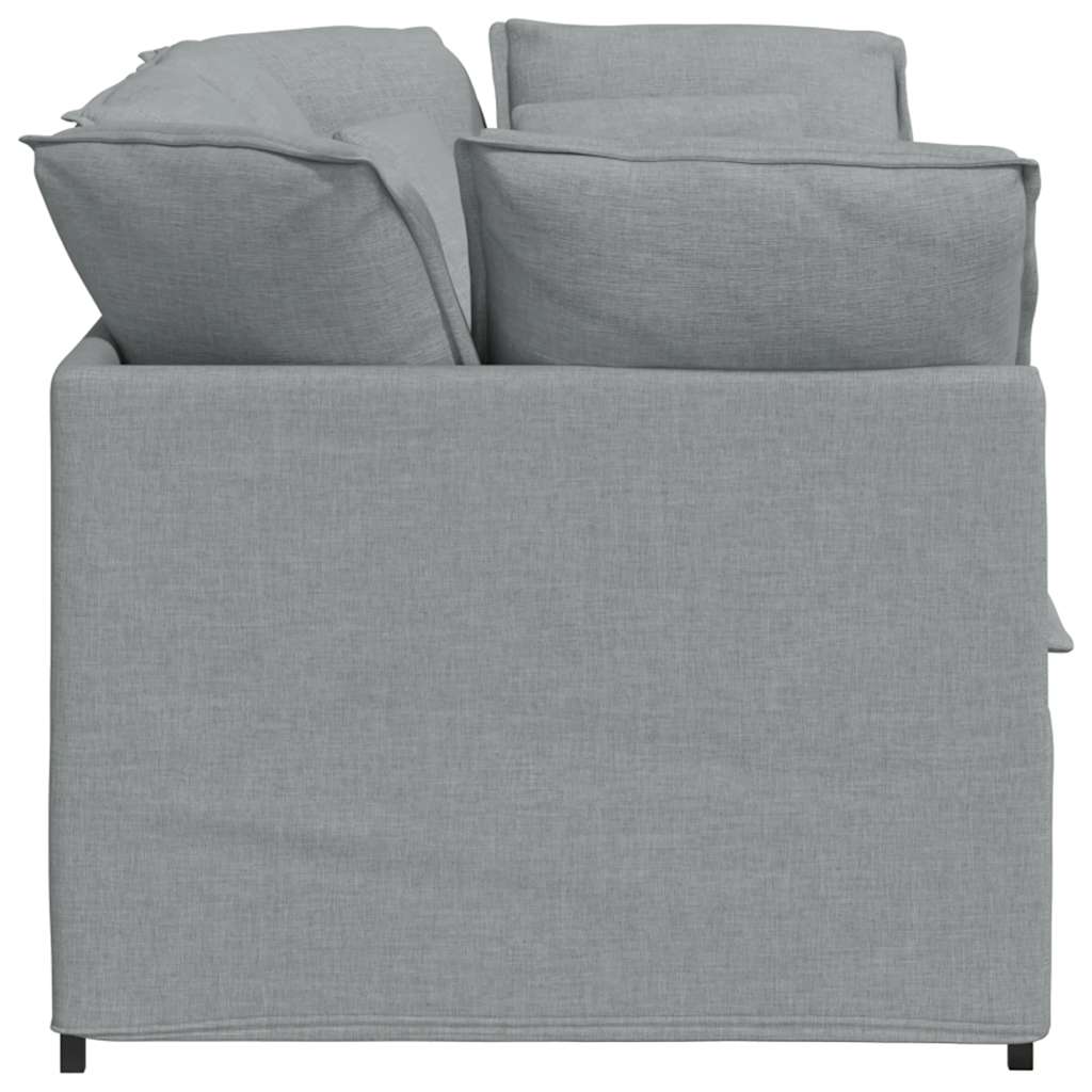 Canapé modulable avec coussins en tissu gris clair - XIOS