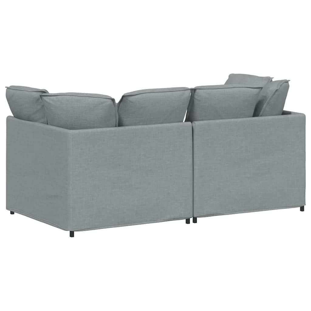 Canapé modulable avec coussins en tissu gris clair - XIOS