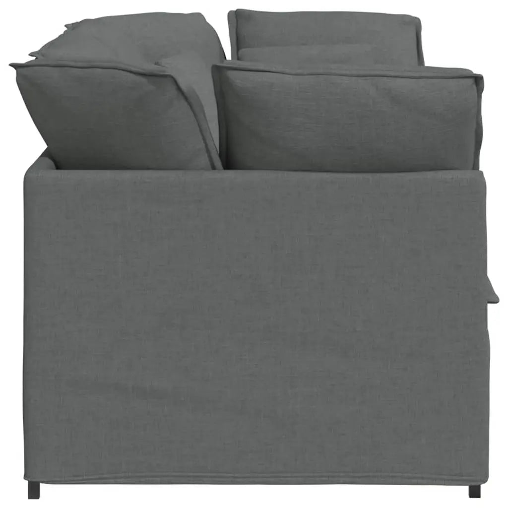 Canapé modulaire avec coussins en tissu gris foncé - XIOS