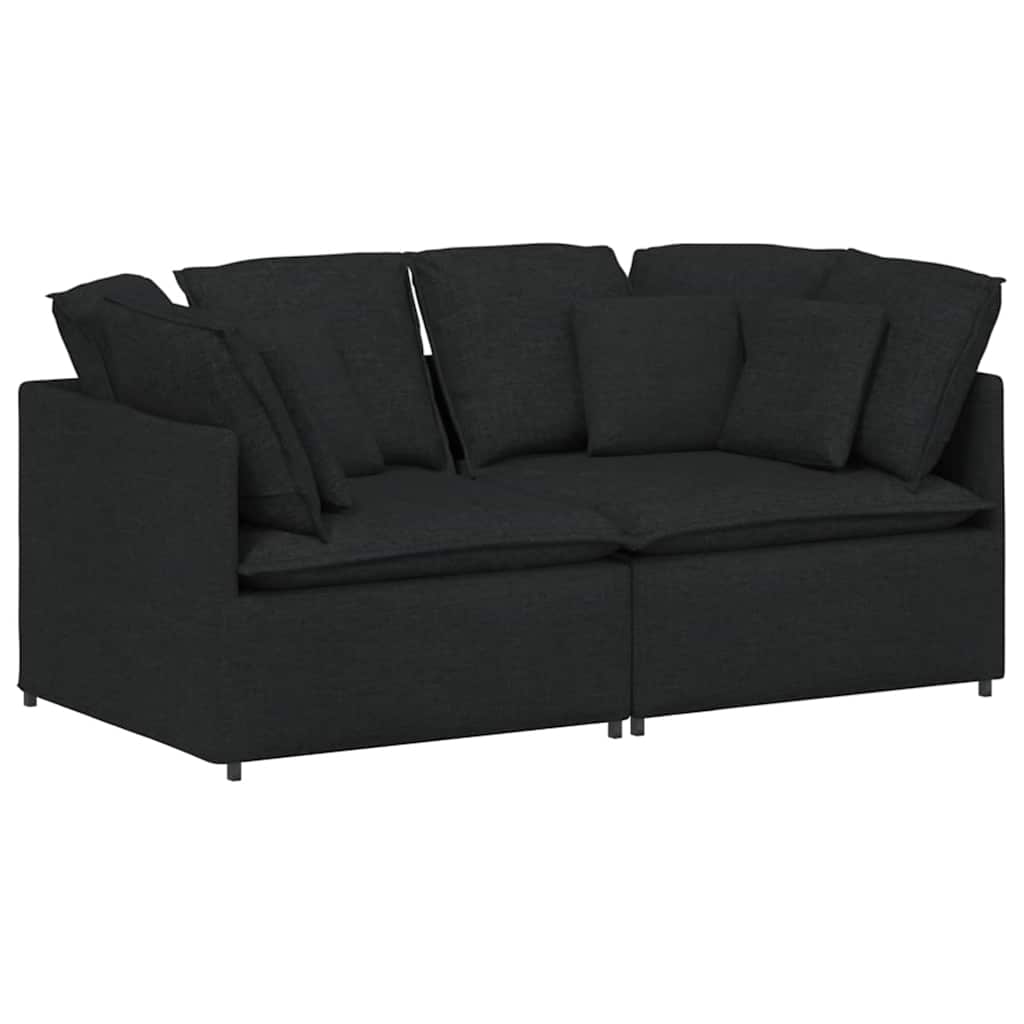 Canapé modulable avec coussins en tissu noir - XIOS