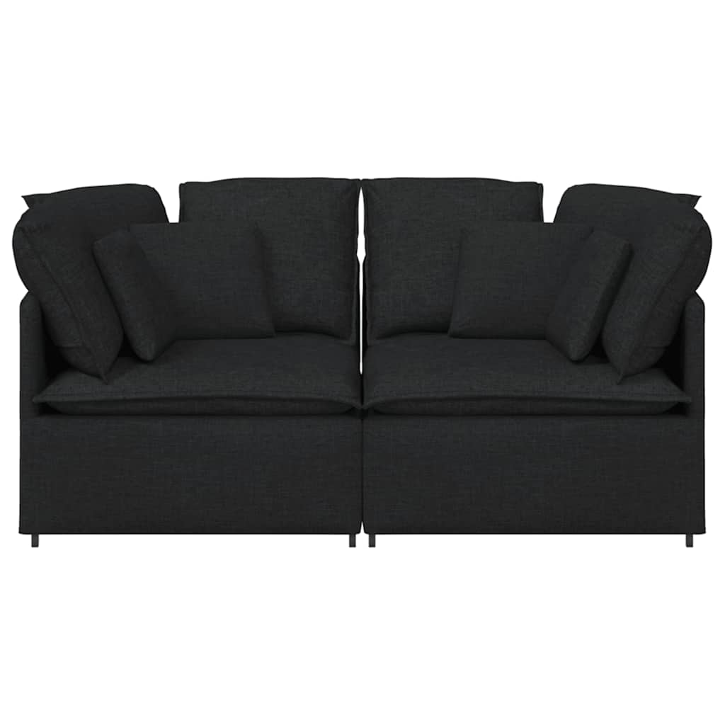 Canapé modulable avec coussins en tissu noir - XIOS