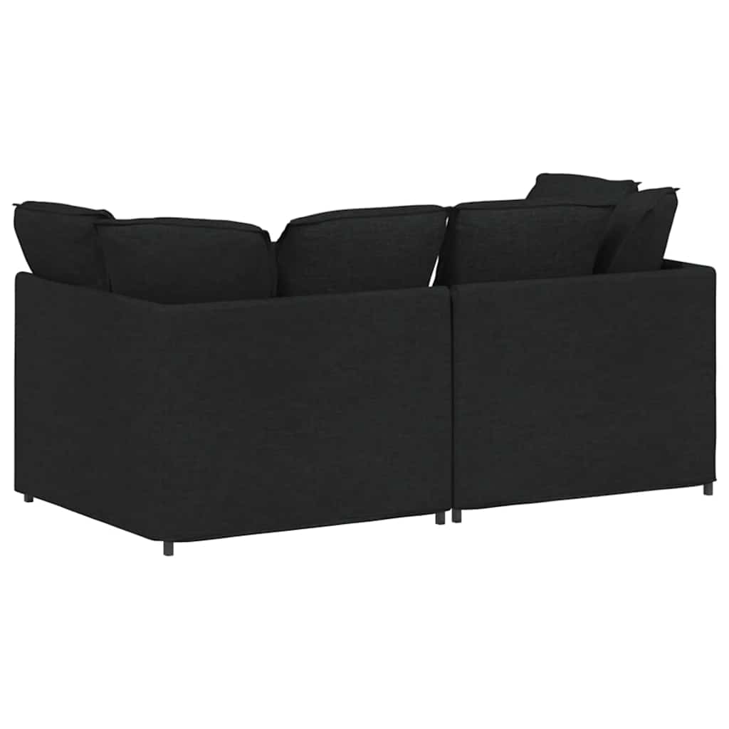 Canapé modulable avec coussins en tissu noir - XIOS