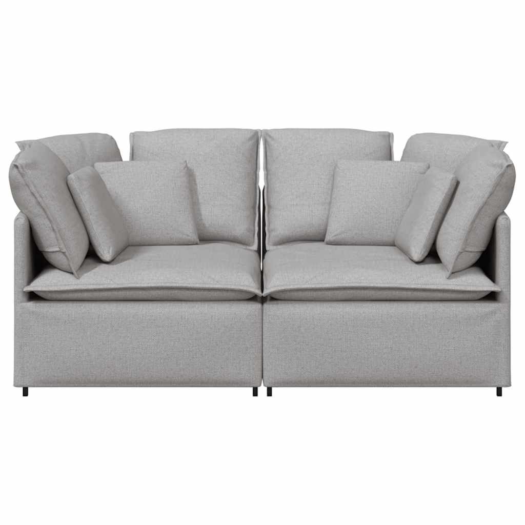Canapé modulable avec coussins en tissu gris nuage - XIOS