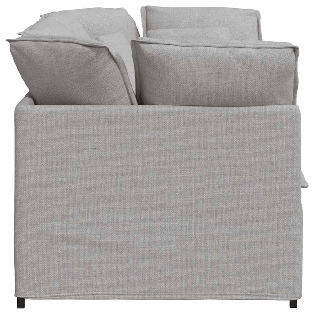 Canapé modulable avec coussins en tissu gris nuage - XIOS