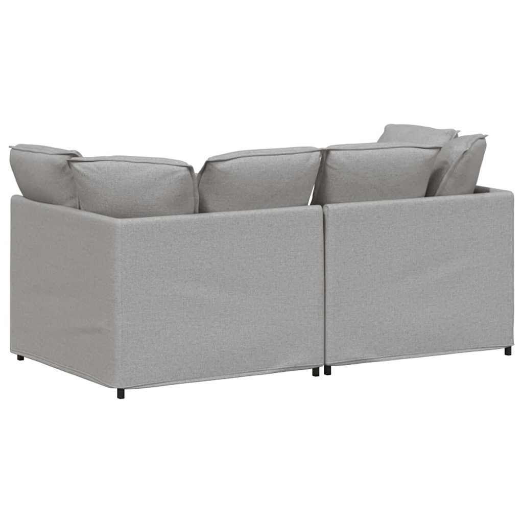Canapé modulable avec coussins en tissu gris nuage - XIOS