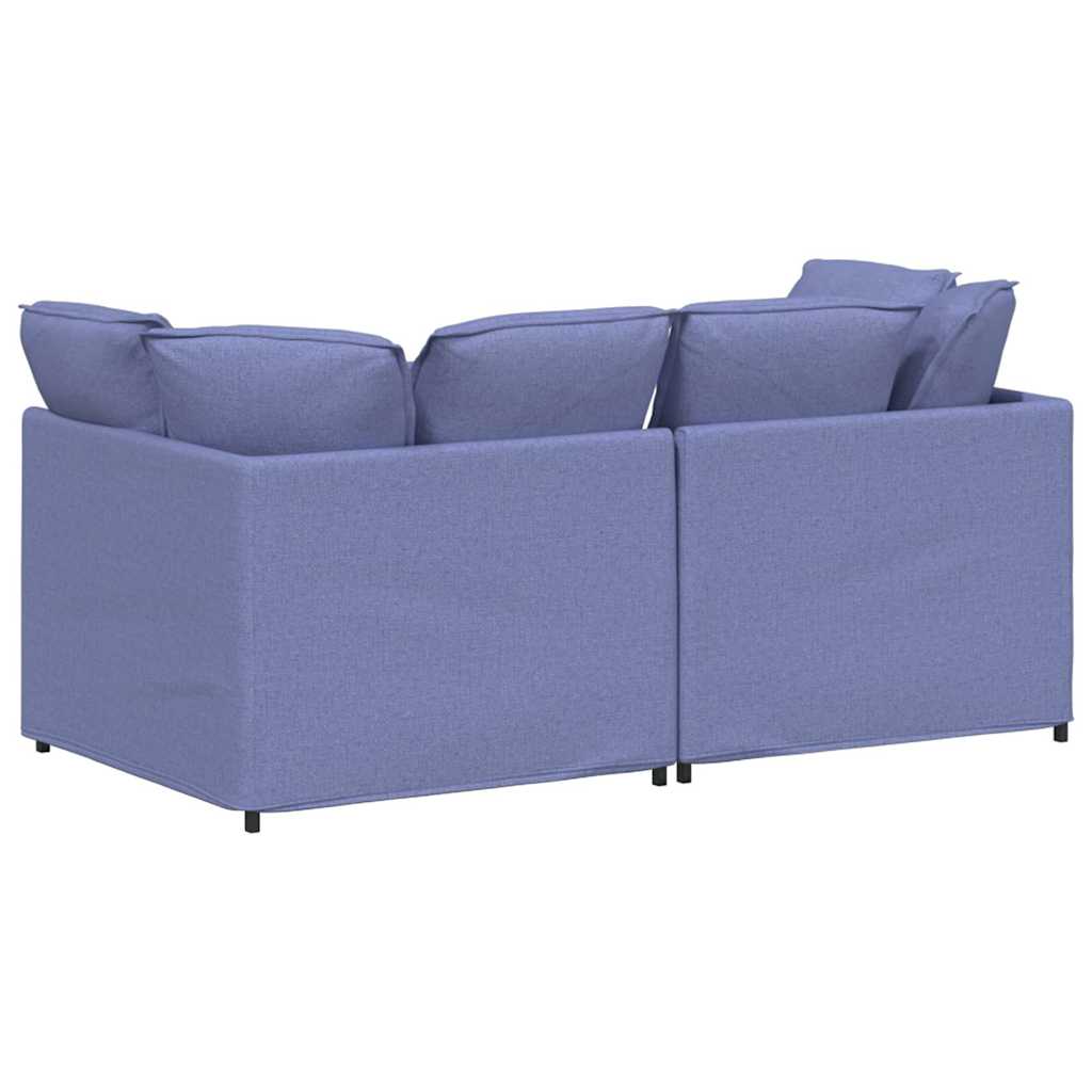 Canapé modulable avec coussins en tissu bleu jean - XIOS