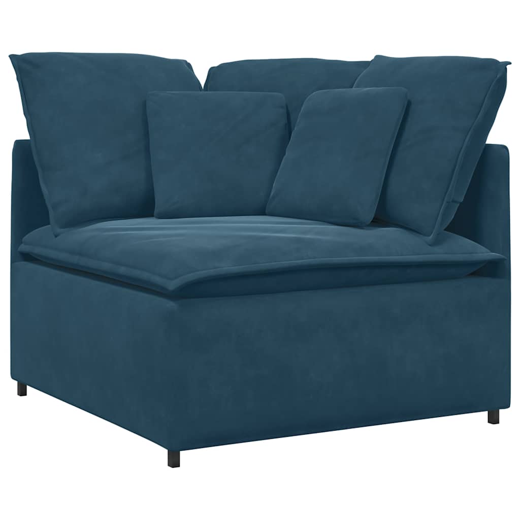 Canapé modulable avec coussins velours bleu - XIOS
