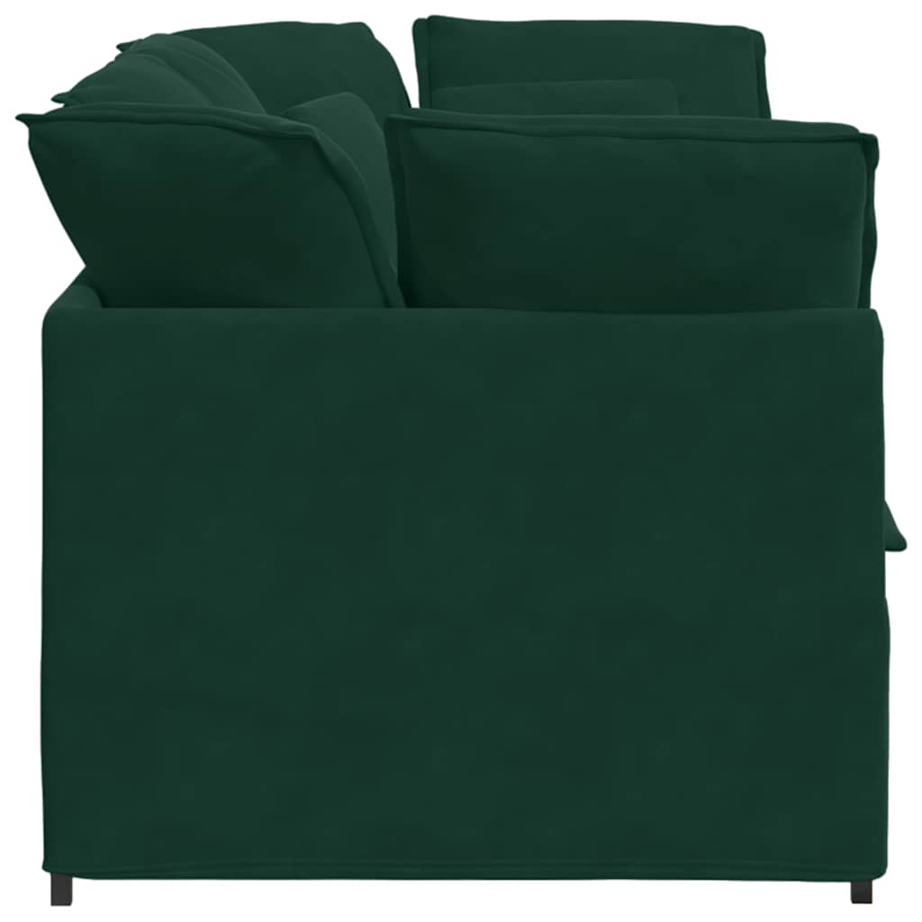 Canapé modulable avec coussins velours vert foncé - XIOS