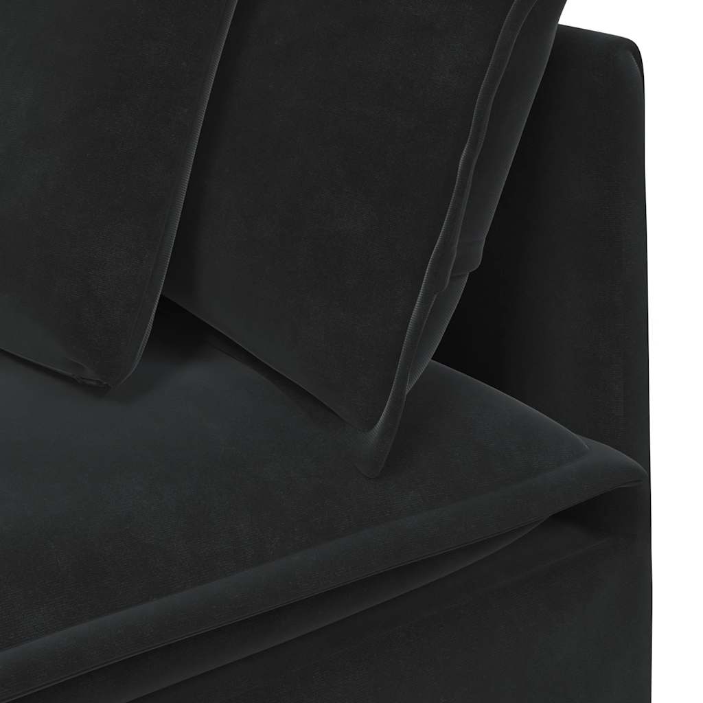 Canapé modulable avec coussins velours noir - XIOS