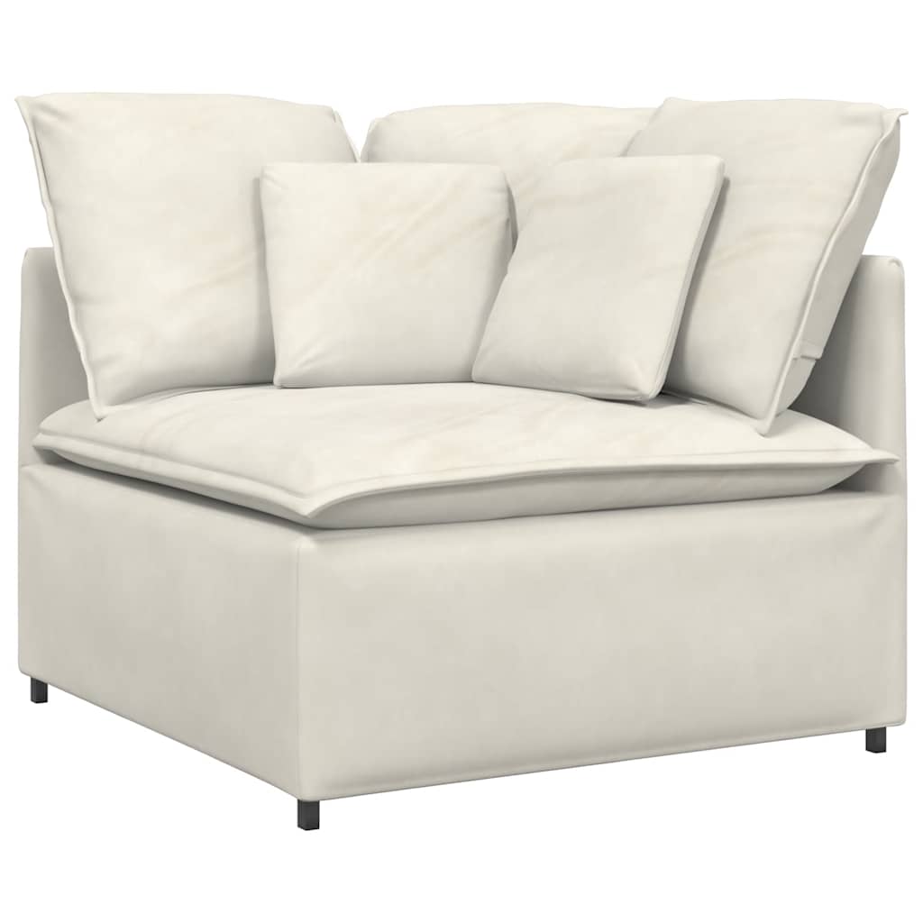 Canapé modulable avec coussins velours crème - XIOS