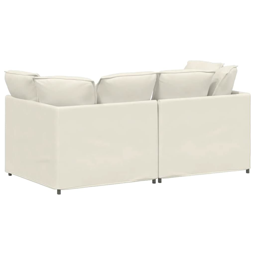 Canapé modulable avec coussins velours crème - XIOS