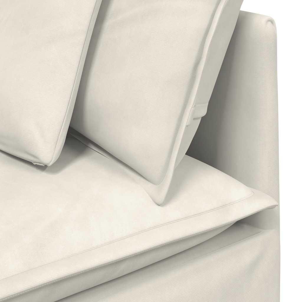 Canapé modulable avec coussins velours crème - XIOS