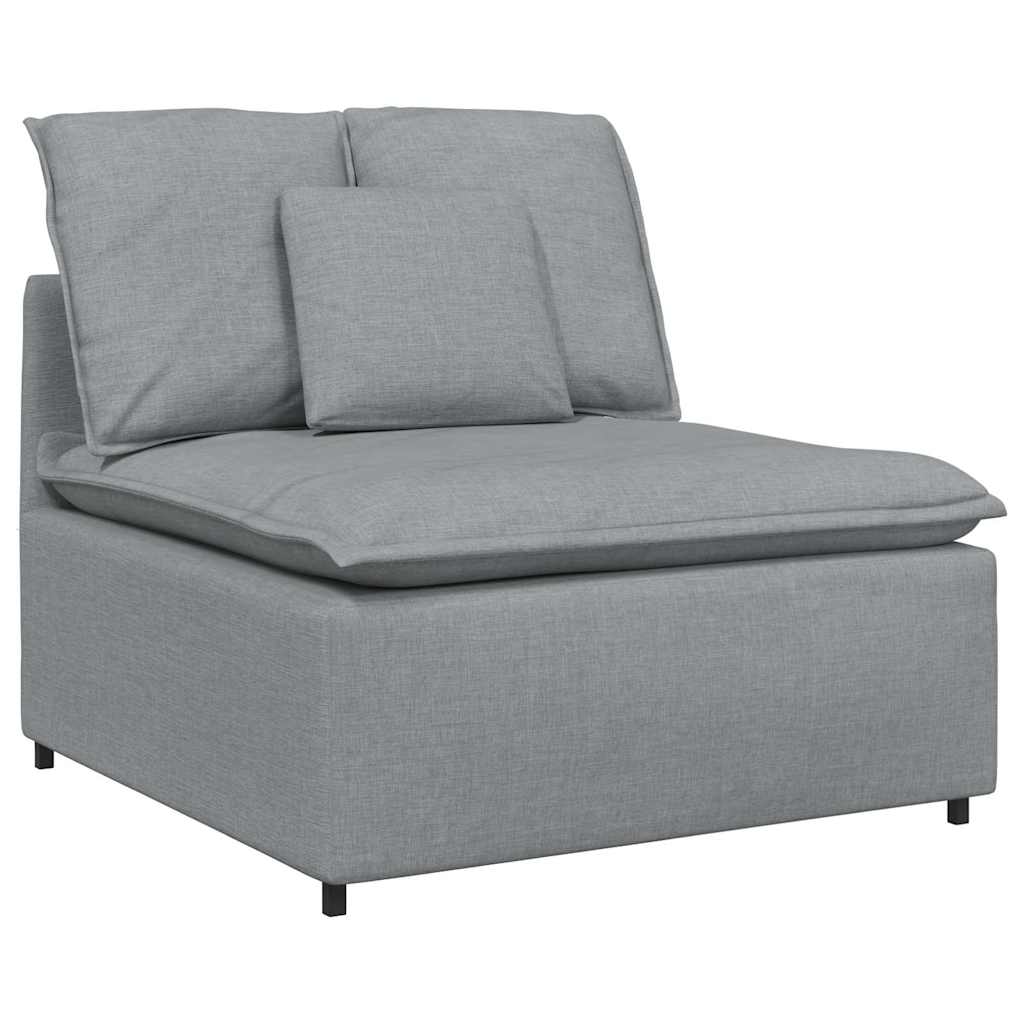Canapé modulable avec coussins en tissu gris clair - XIOS