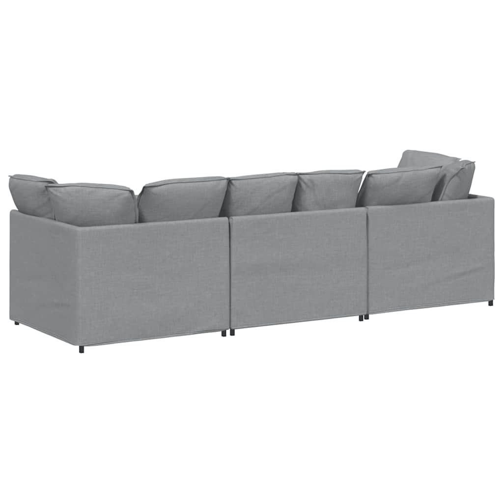 Canapé modulable avec coussins en tissu gris clair - XIOS