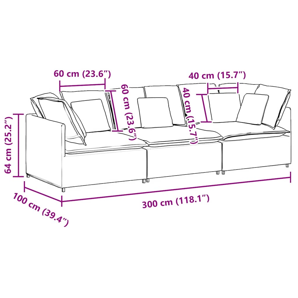 Canapé modulaire avec coussins en tissu gris foncé