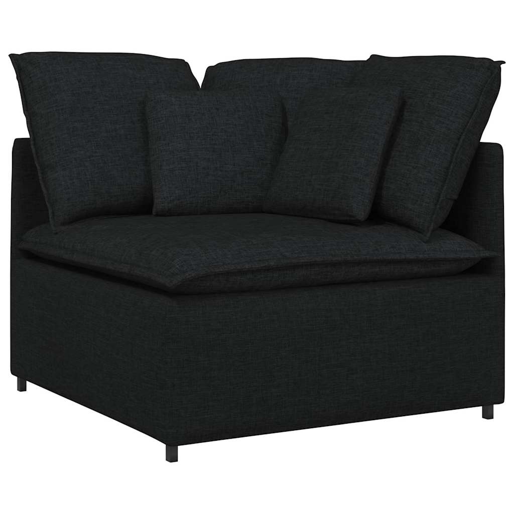 Canapé modulable avec coussins en tissu noir - XIOS