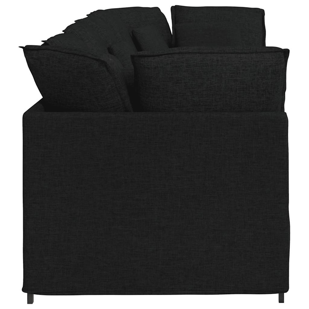 Canapé modulable avec coussins en tissu noir - XIOS