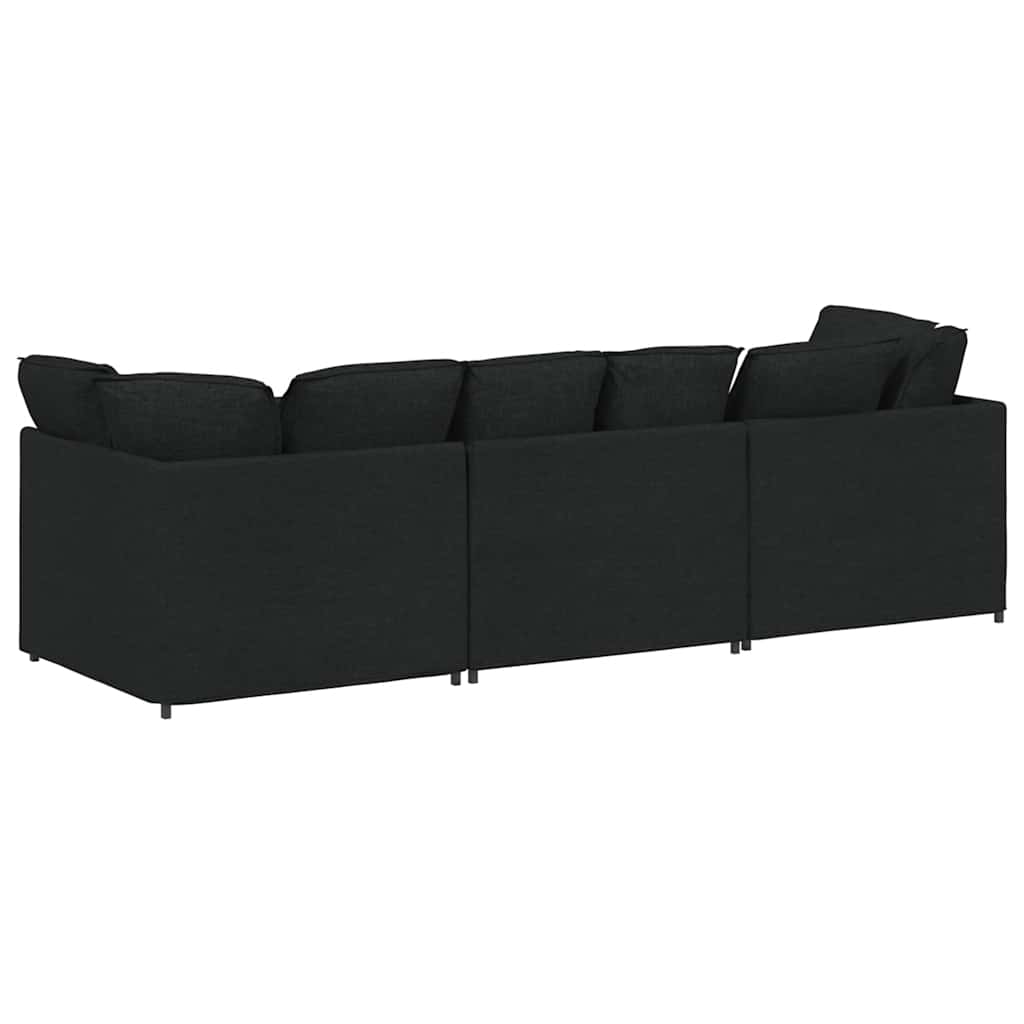 Canapé modulable avec coussins en tissu noir - XIOS