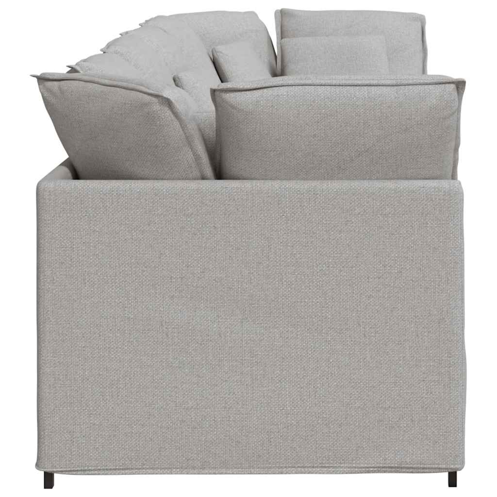 Canapé modulable avec coussins en tissu gris nuage - XIOS