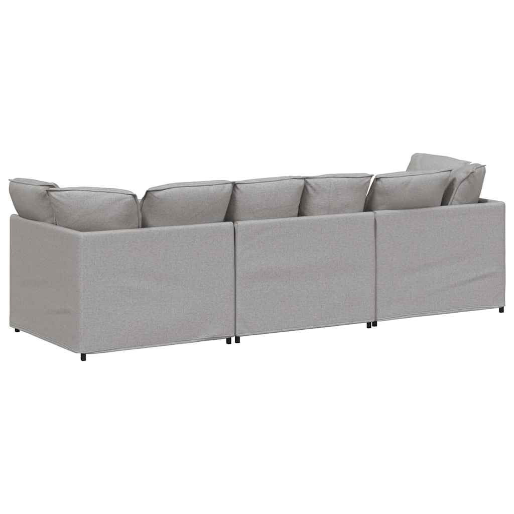 Canapé modulable avec coussins en tissu gris nuage - XIOS