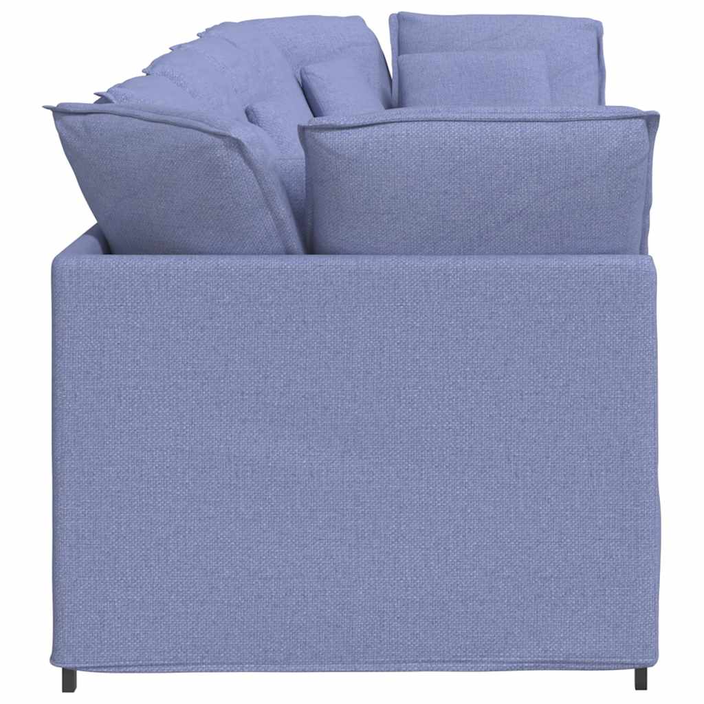 Canapé modulable avec coussins en tissu bleu jean - XIOS