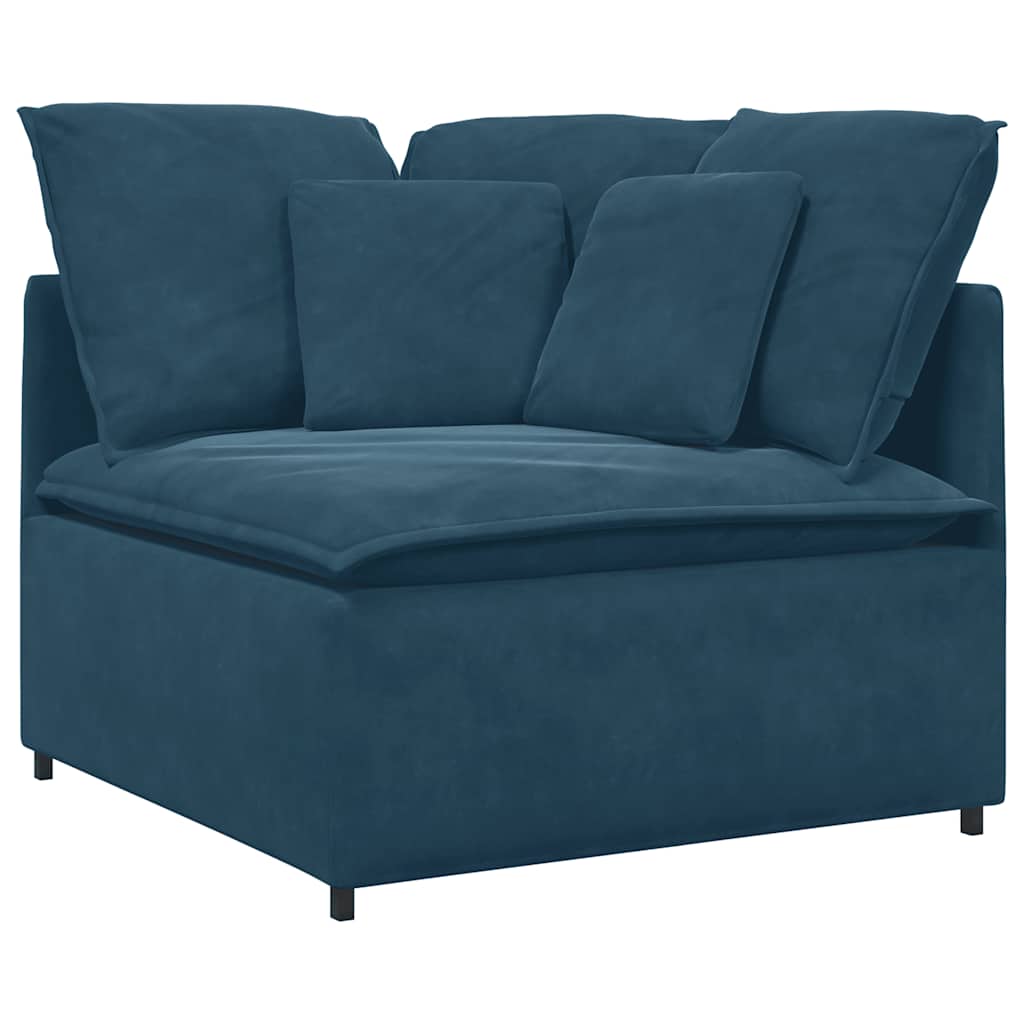 Canapé modulable avec coussins velours bleu - XIOS