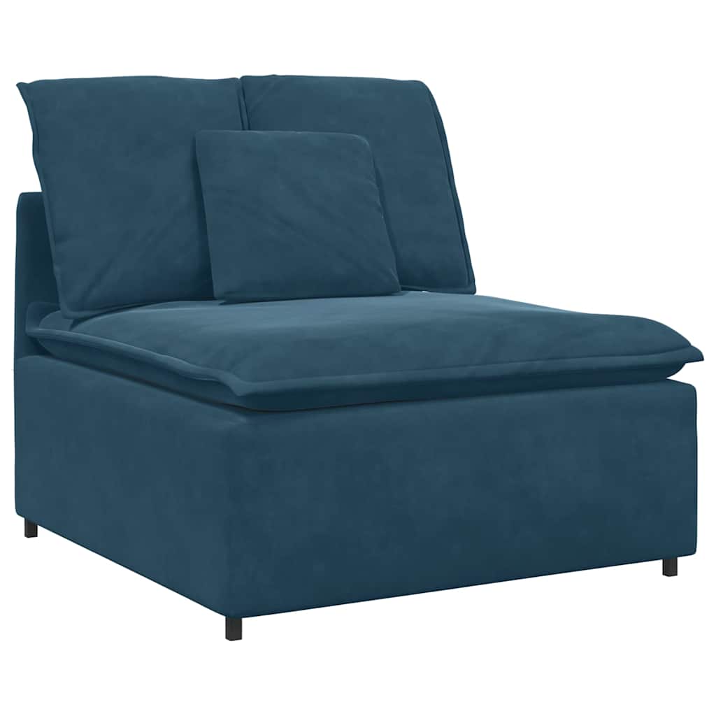 Canapé modulable avec coussins velours bleu - XIOS