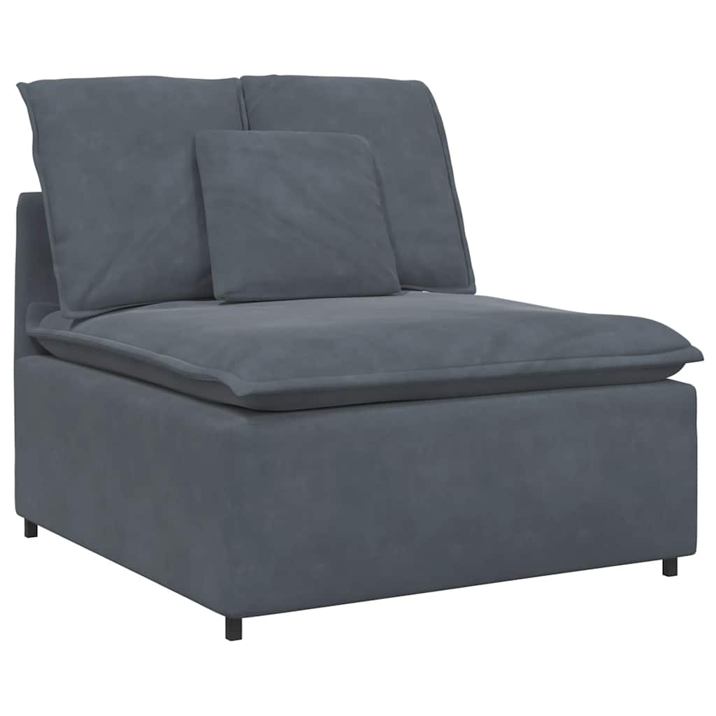 Canapé modulaire avec coussins en velours gris foncé - XIOS