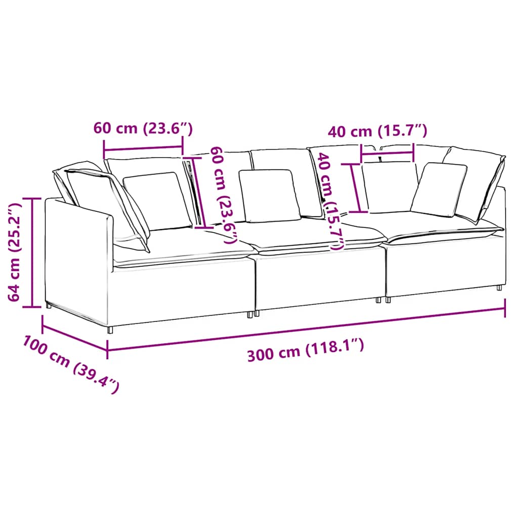 Canapé modulaire avec coussins en velours gris foncé - XIOS