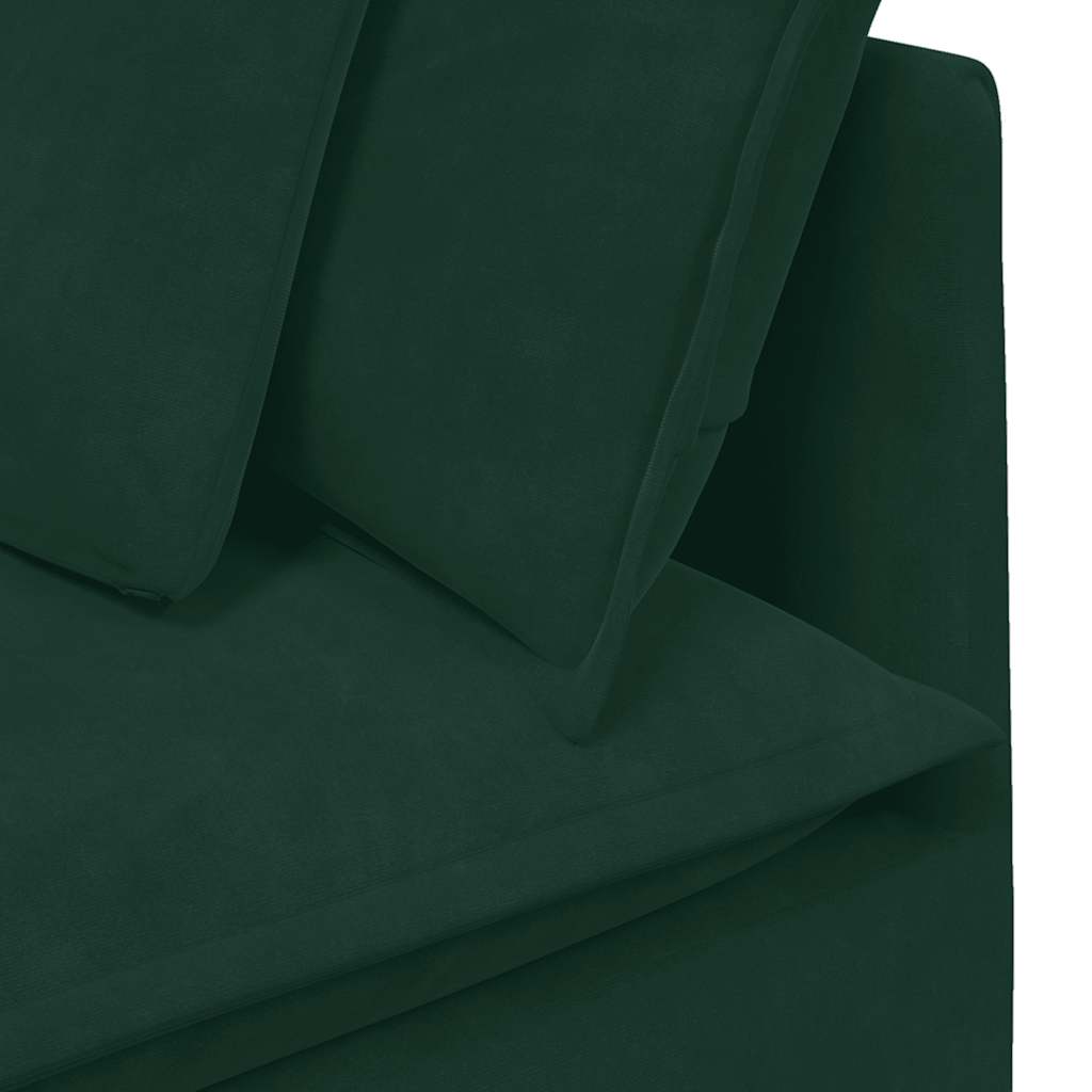Canapé modulable avec coussins velours vert foncé - XIOS