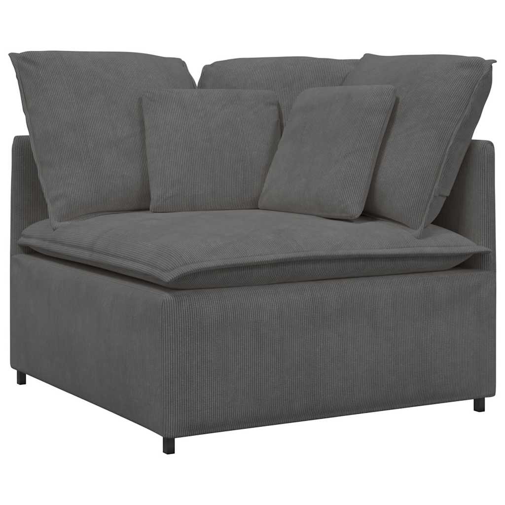 Canapé modulable avec coussins velours côtelé gris foncé - XIOS