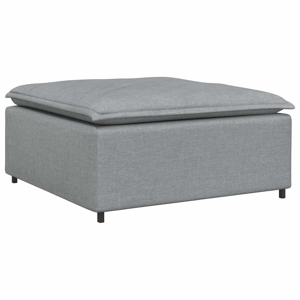 Canapé modulable avec repose-pieds et coussins en tissu gris clair - XIOS