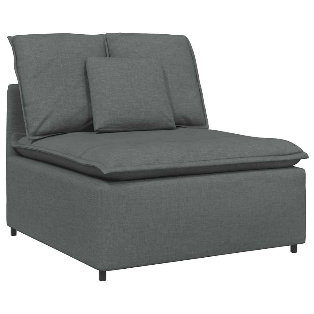 Canapé modulaire et repose-pieds et coussins tissu gris foncé - XIOS
