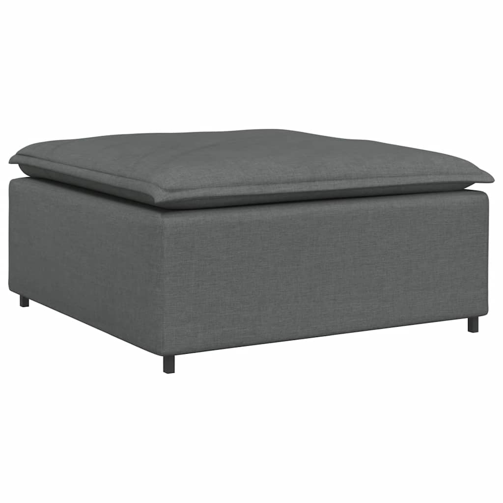Canapé modulaire et repose-pieds et coussins tissu gris foncé - XIOS
