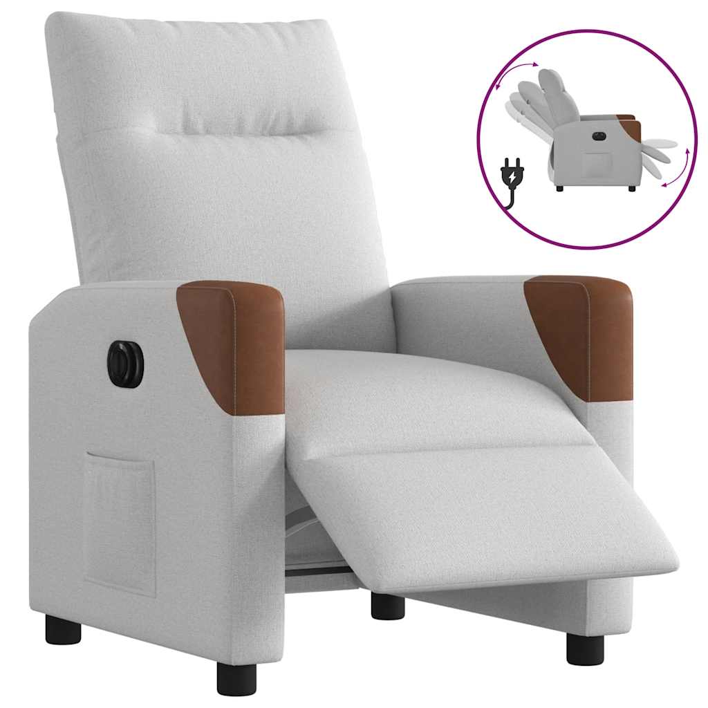 Fauteuil inclinable électrique gris nuage tissu - XIOS