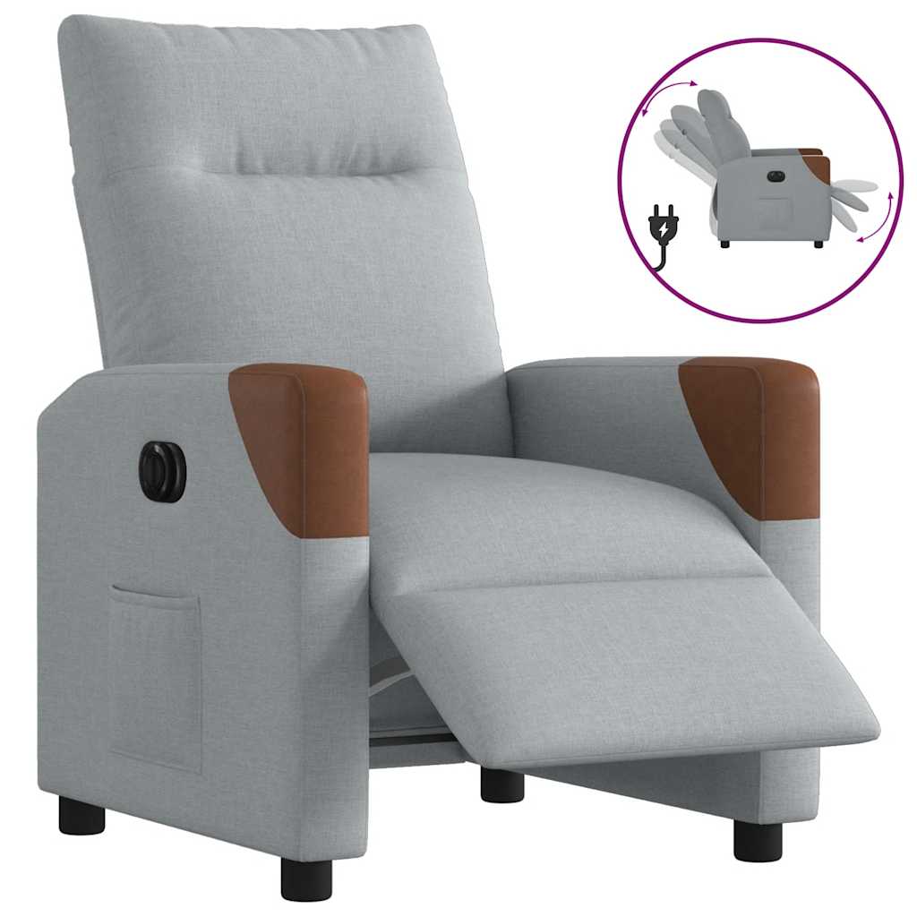 Fauteuil inclinable électrique Gris clair Tissu - XIOS