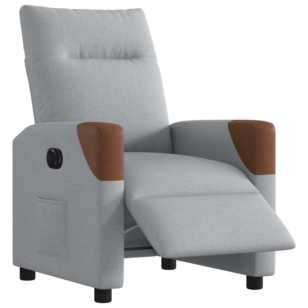 Fauteuil inclinable électrique Gris clair Tissu - XIOS