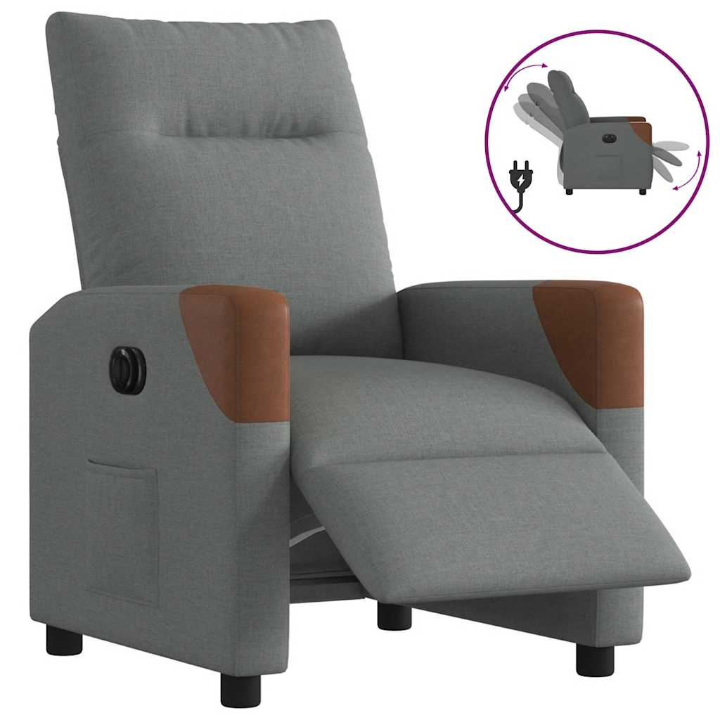 Fauteuil inclinable électrique Gris foncé Tissu - XIOS