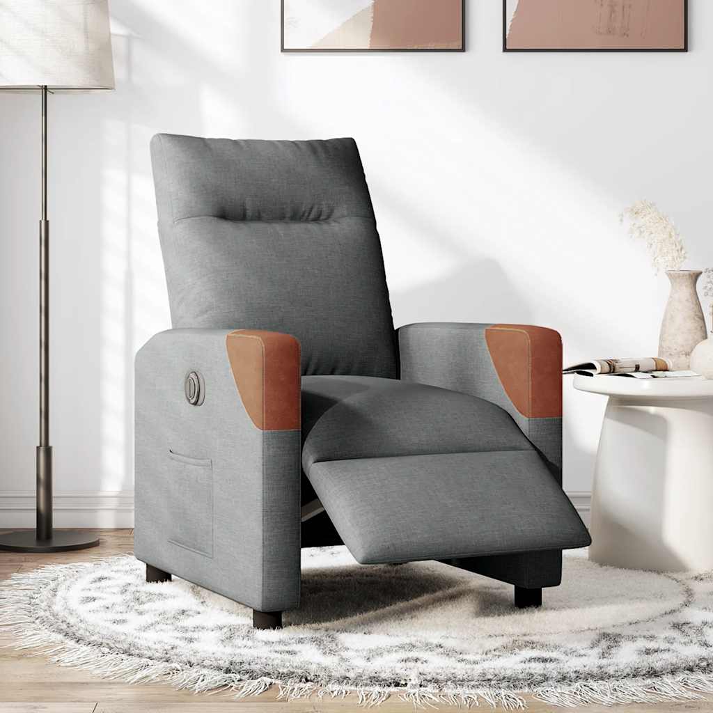Fauteuil inclinable électrique Gris foncé Tissu - XIOS