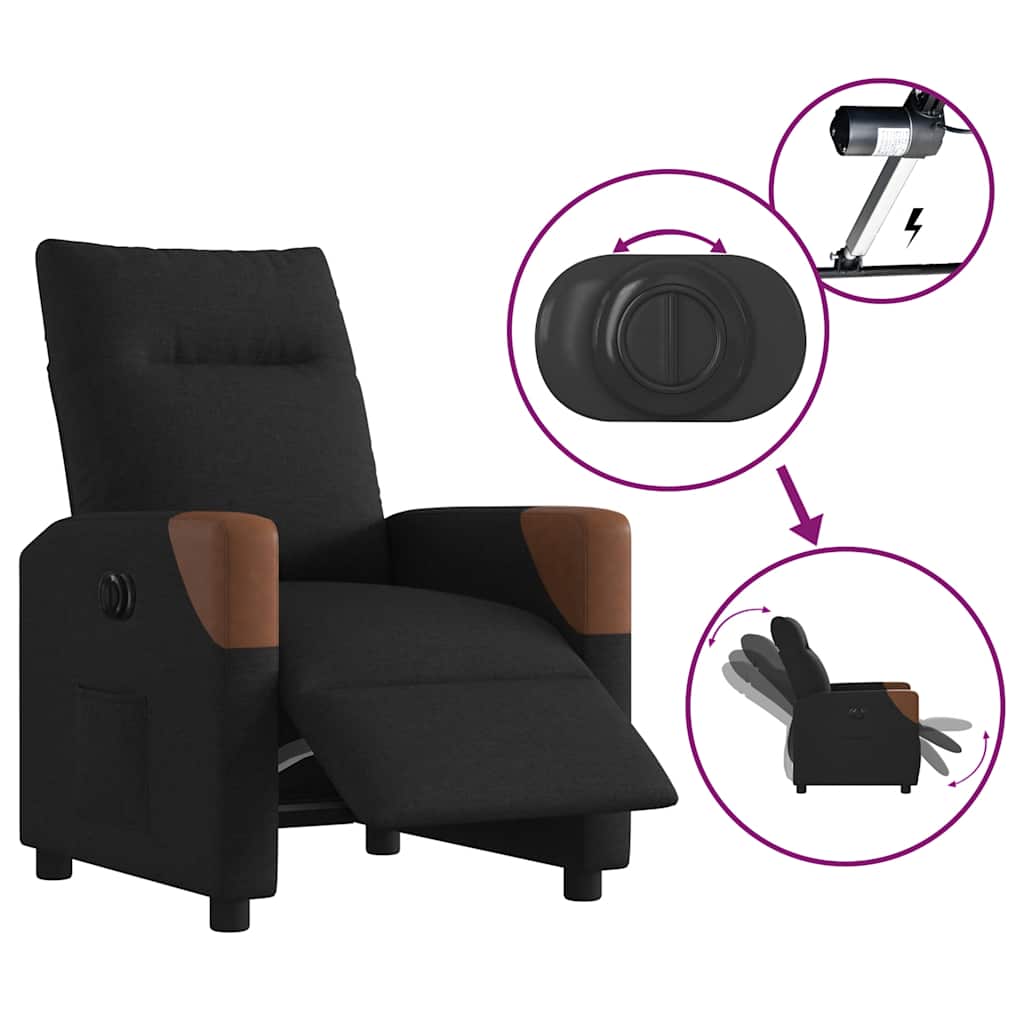 Fauteuil inclinable électrique Noir Tissu - XIOS