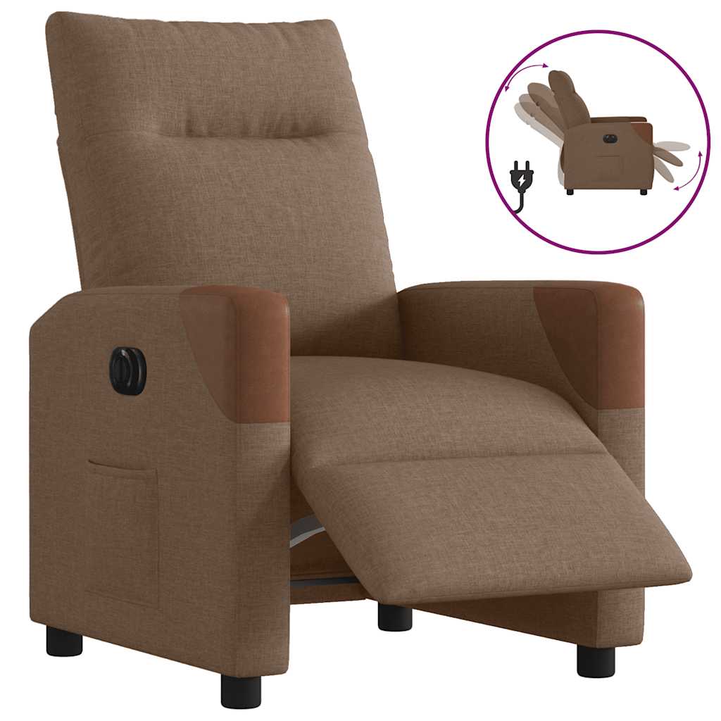 Fauteuil inclinable électrique Marron Tissu - XIOS