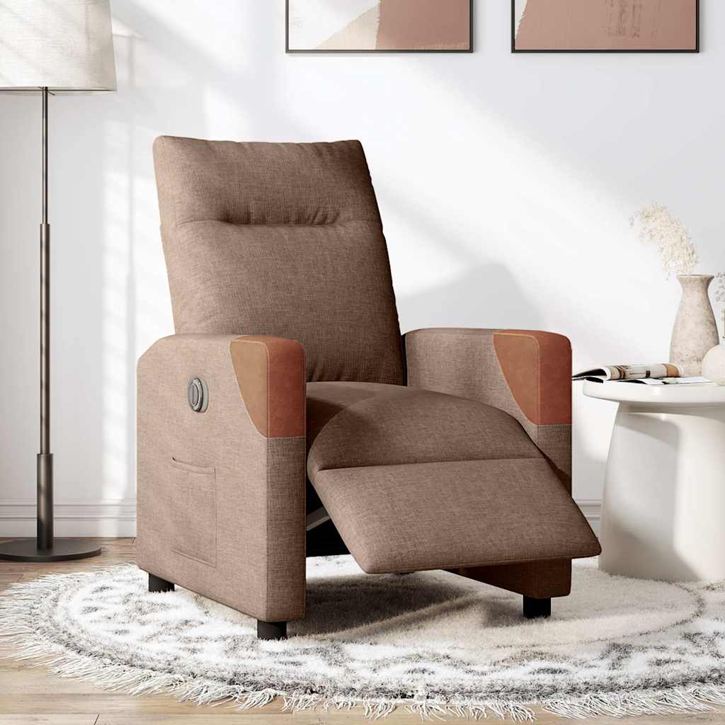 Fauteuil inclinable électrique Marron Tissu - XIOS