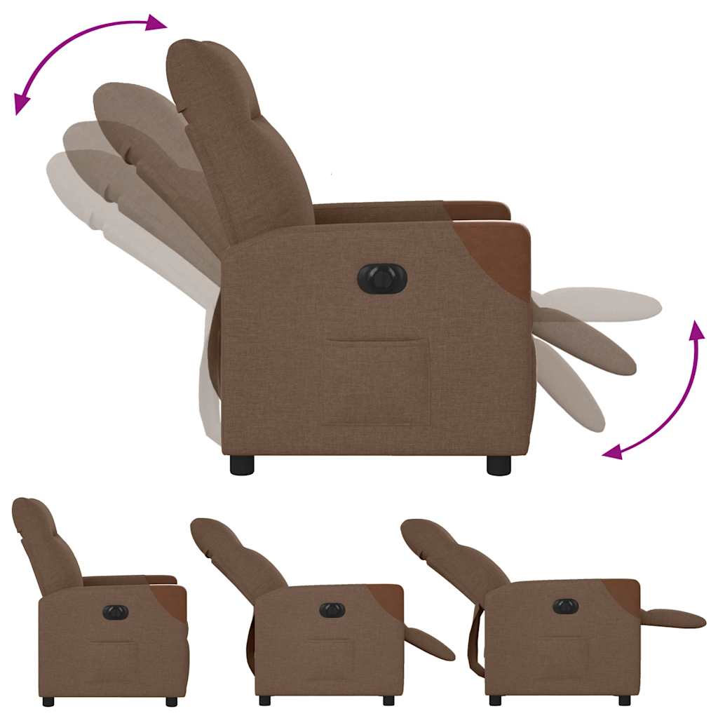 Fauteuil inclinable électrique Marron Tissu - XIOS