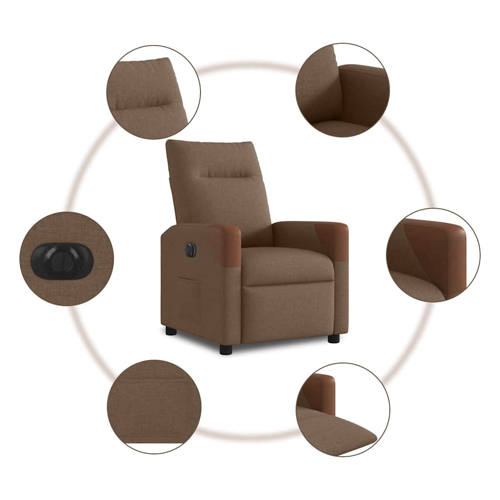 Fauteuil inclinable électrique Marron Tissu - XIOS
