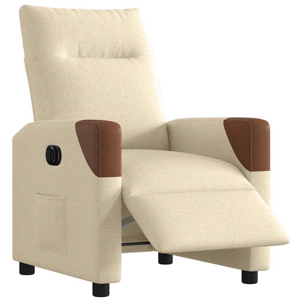 Fauteuil inclinable électrique Crème Tissu - XIOS