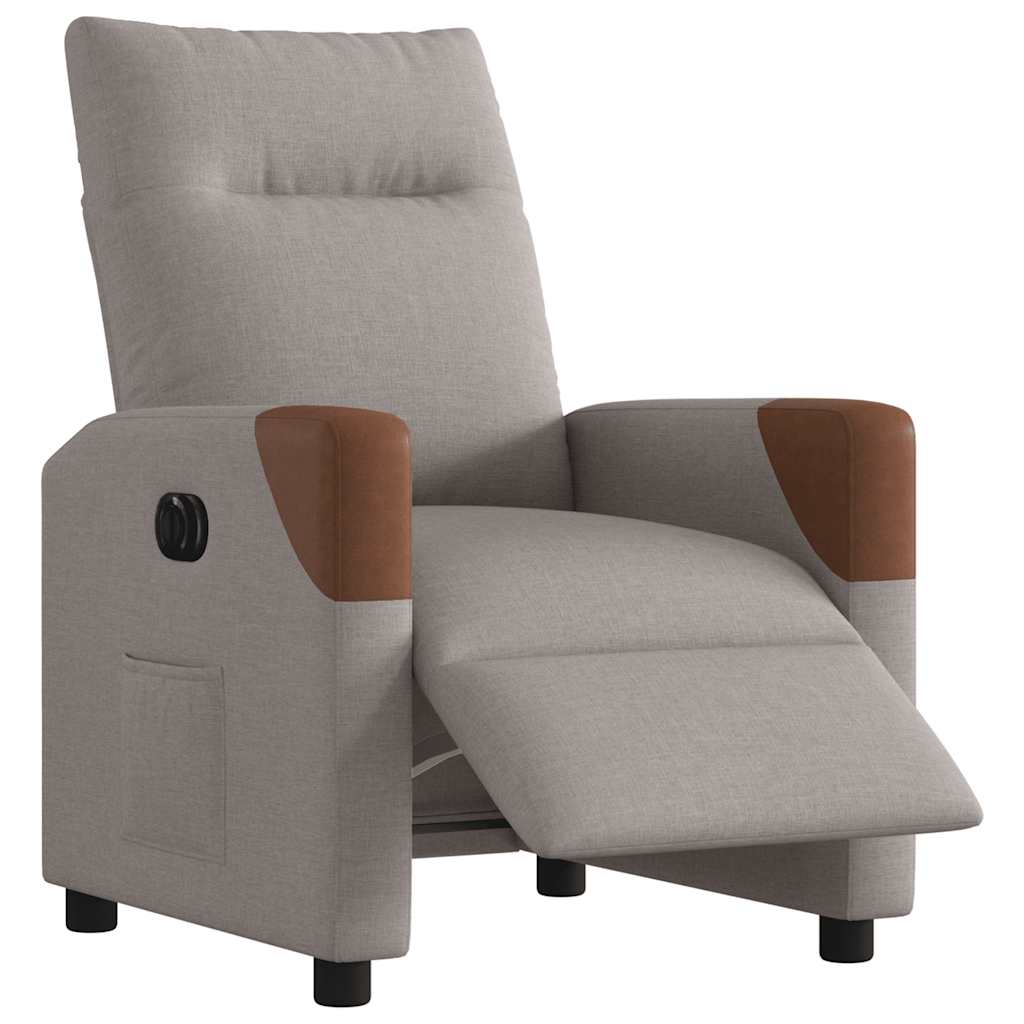 Fauteuil inclinable électrique Taupe Tissu - XIOS