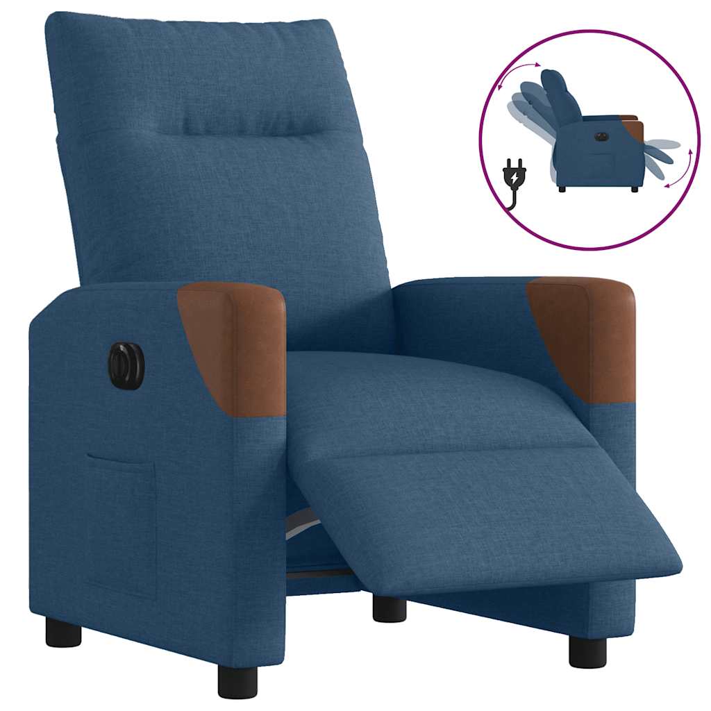 Fauteuil inclinable électrique Bleu Tissu - XIOS