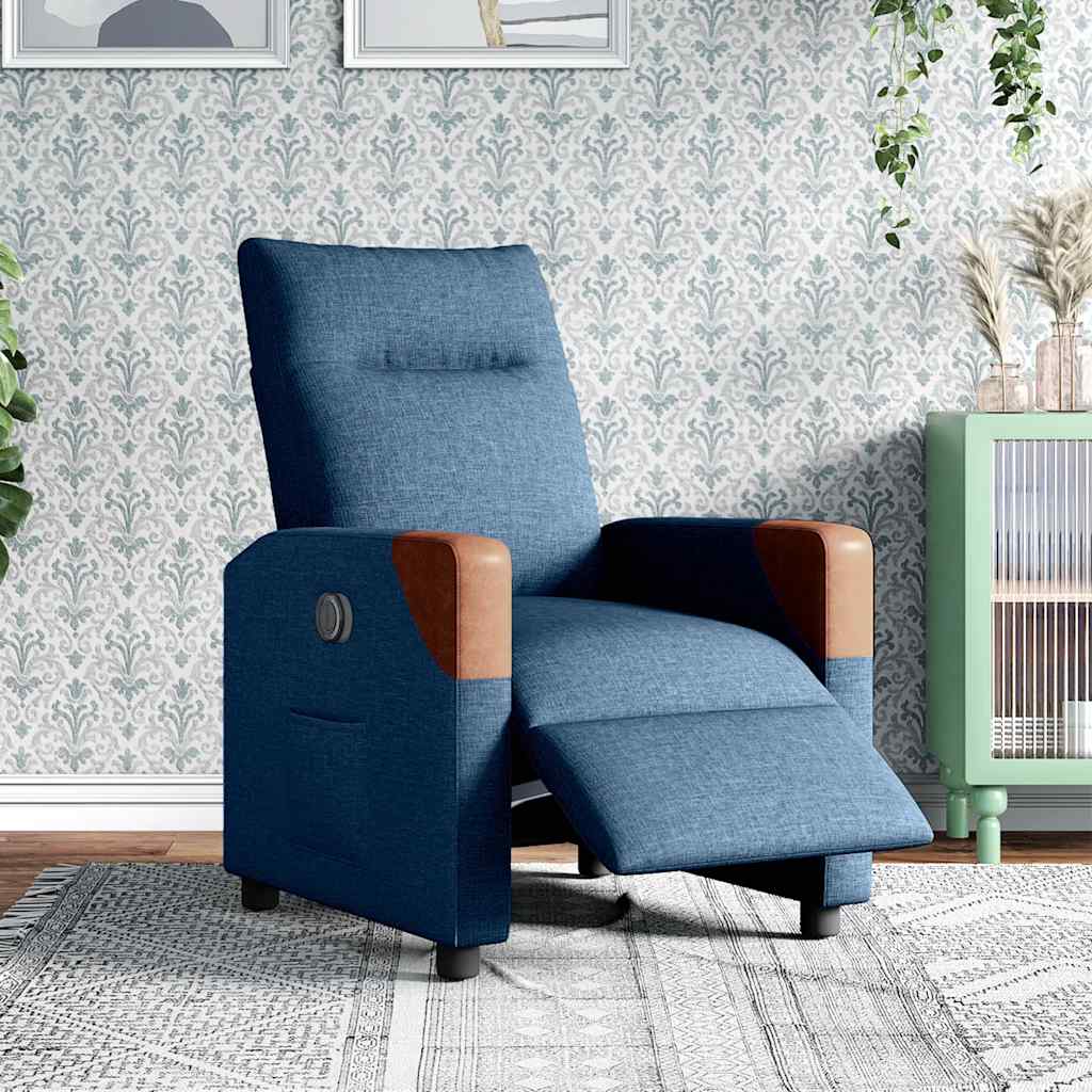 Fauteuil inclinable électrique Bleu Tissu - XIOS