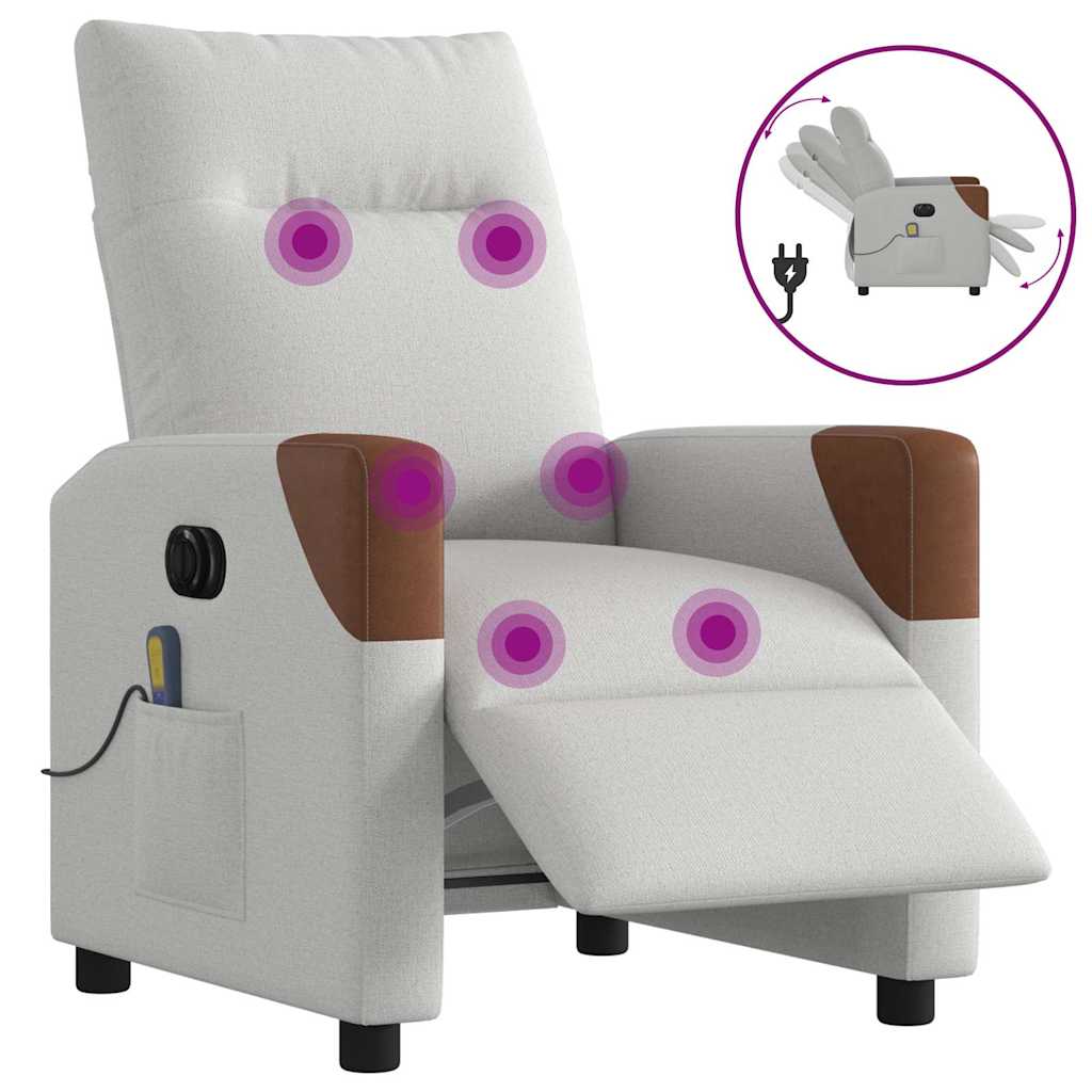 Fauteuil de massage inclinable électrique gris nuage tissu - XIOS